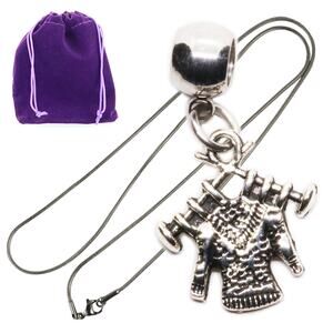 Knitting Sweater Charm Necklace for Crochet Accessories and Knitting Yarn Lovers